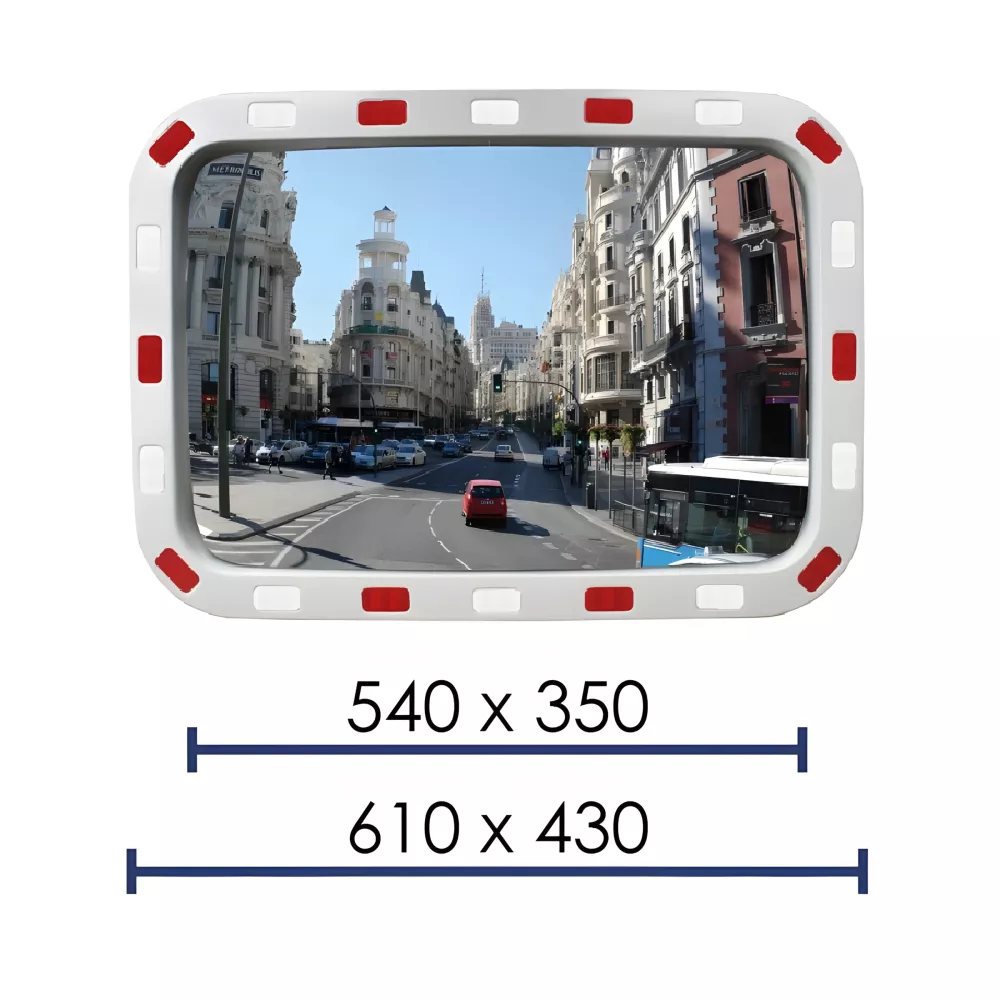 MIROIR DE VOIRIE AVEC BANDES RÉFLÉCHISSANTES MIROIR DE VOIRIE AVEC BANDES RÉFLÉCHISSANTES