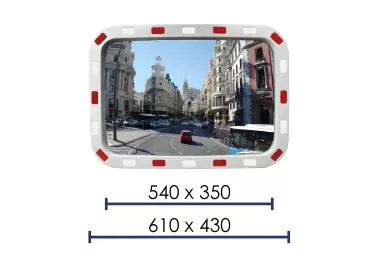 MIROIR DE VOIRIE AVEC BANDES RÉFLÉCHISSANTES