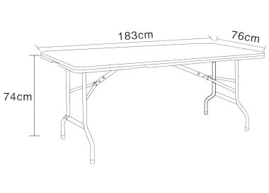Table pliante EASY - 183 cm - 6/8 personnes