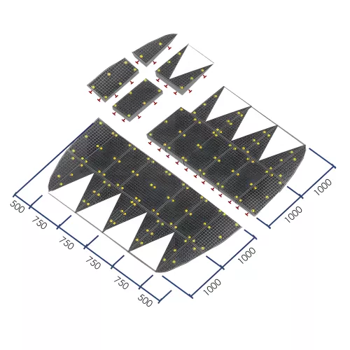 Ralentisseur dos d'âne caoutchouc réfléchissant 4m x 10cm