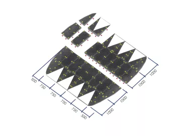 Ralentisseur dos d'âne caoutchouc réfléchissant 4m x 10cm
