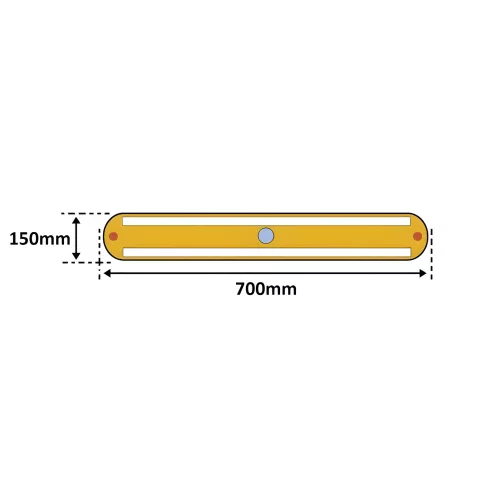 Séparateur de voie franchissable caoutchouc 700-1200mm réfléchissant