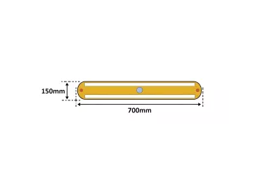 Séparateur de voie franchissable caoutchouc 700-1200mm réfléchissant