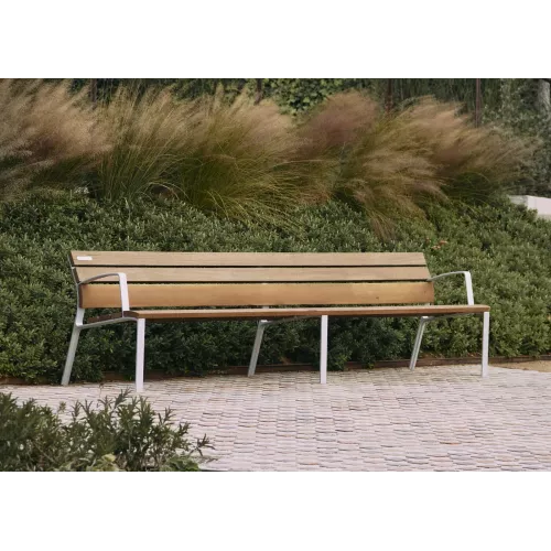Banc Neoromantico Liviano 175 cm - RAL 9005 - Bois tropical FSC - Livré monté