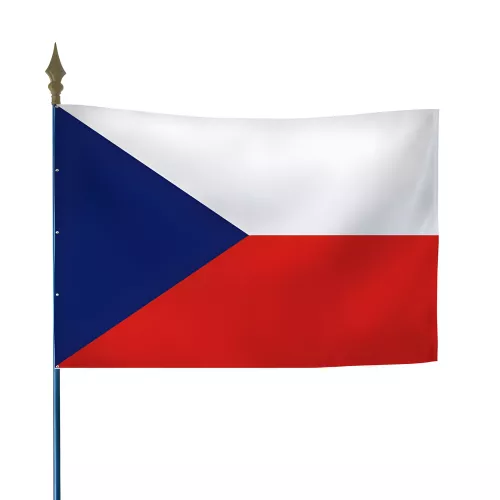 Drapeau Tchéquie en maille polyester avec hampe