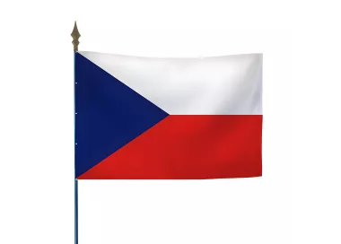 Drapeau Tchéquie en maille polyester avec hampe