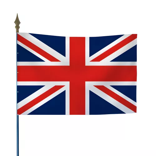 Drapeau Royaume-Uni en maille polyester avec hampe