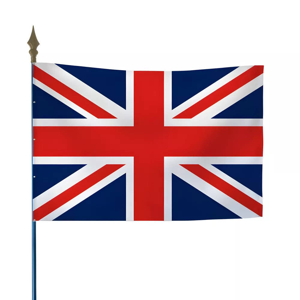 Drapeau Royaume-Uni en maille polyester avec hampe