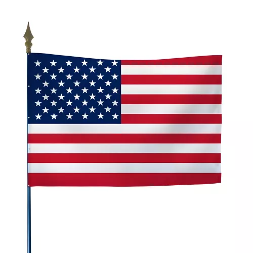 Drapeau États-Unis 100 x 150 cm maille polyester avec hampe