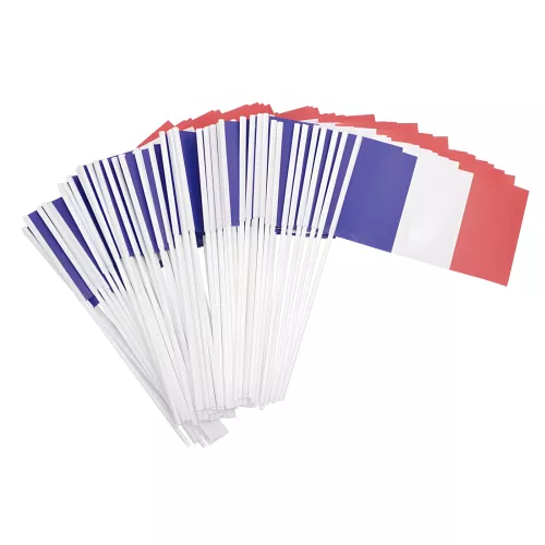 Drapeaux France 9,5 x 16 cm papier PEFC - Lot de 100