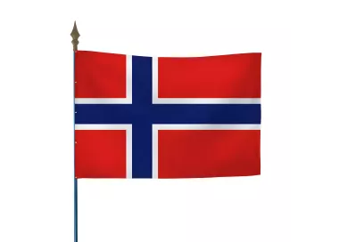 Drapeau Norvège en maille polyester avec hampe
