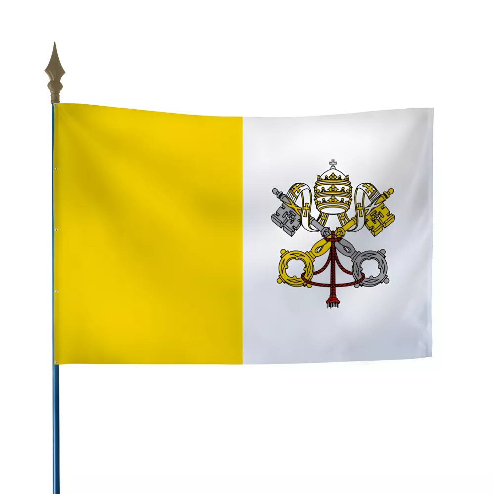 Drapeau Vatican en maille polyester 115 g/m² Drapeau Vatican en maille polyester 115 g/m²