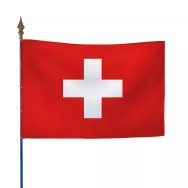 Drapeau Suisse en maille polyester avec hampe