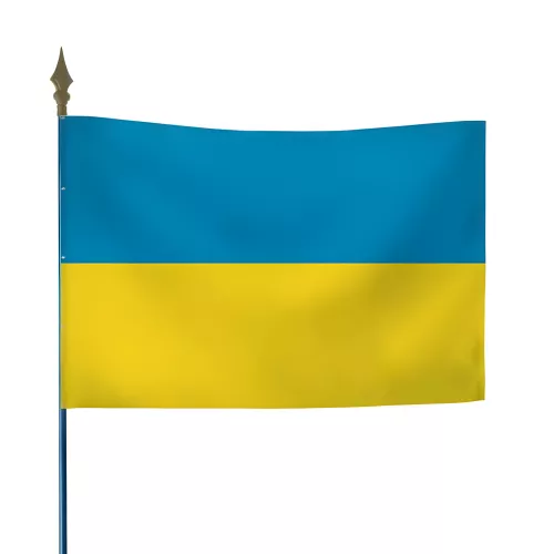 Drapeau Ukraine en maille polyester avec hampe
