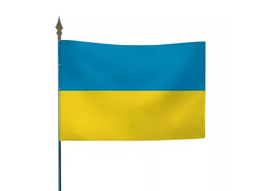 Drapeau Ukraine en maille polyester avec hampe