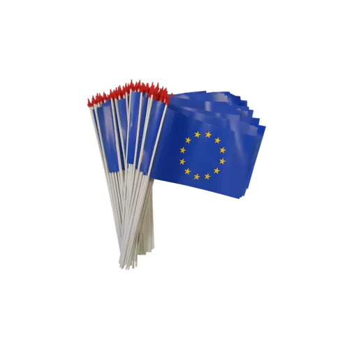 Drapeaux Europe 9,5 x 16 cm papier à agiter - lot de 10