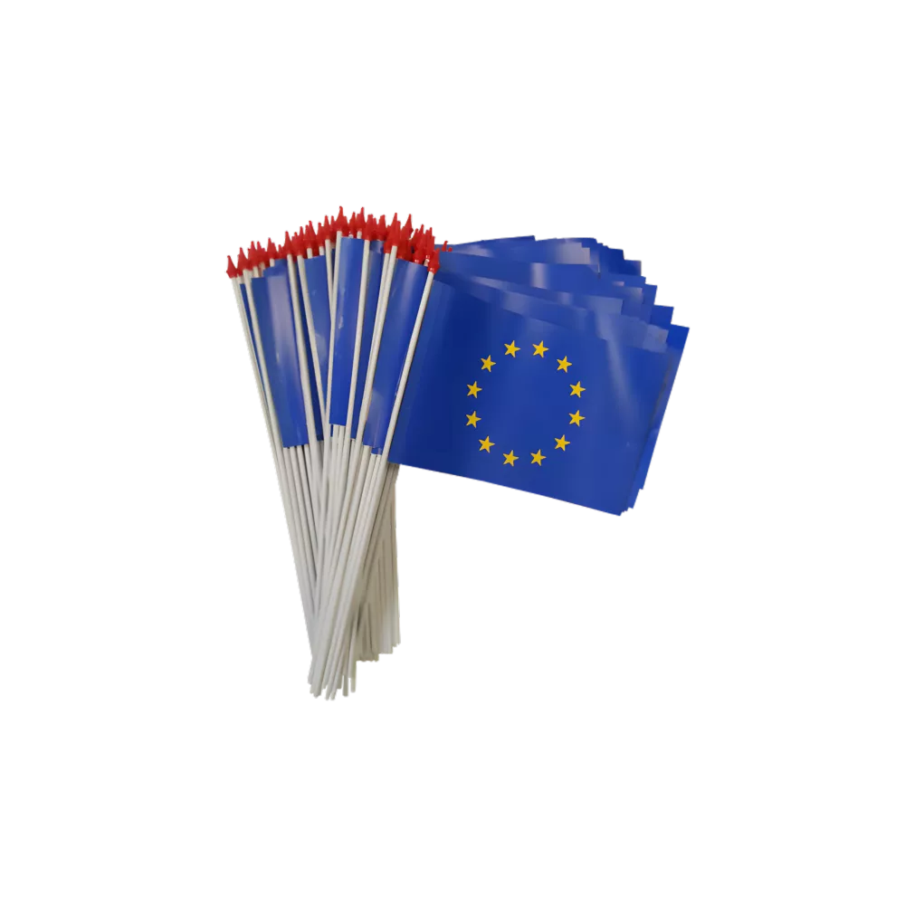 Drapeaux Europe 9,5 x 16 cm papier à agiter - lot de 10 Drapeaux Europe 9,5 x 16 cm papier à agiter - lot de 10