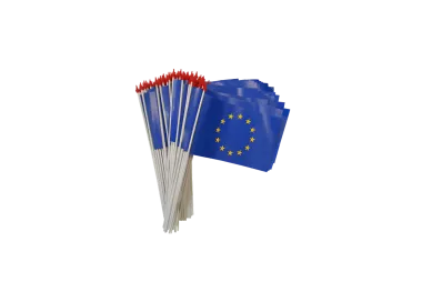 Drapeaux Europe 9,5 x 16 cm papier à agiter - lot de 10