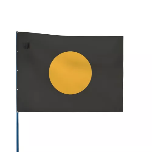 Drapeau de course automobile noir à disque orange 60 x 80 cm