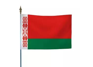 Drapeau Biélorussie avec hampe et lance bronze