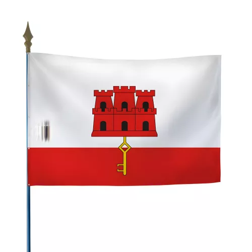 Drapeau Gibraltar sur hampe en polyester