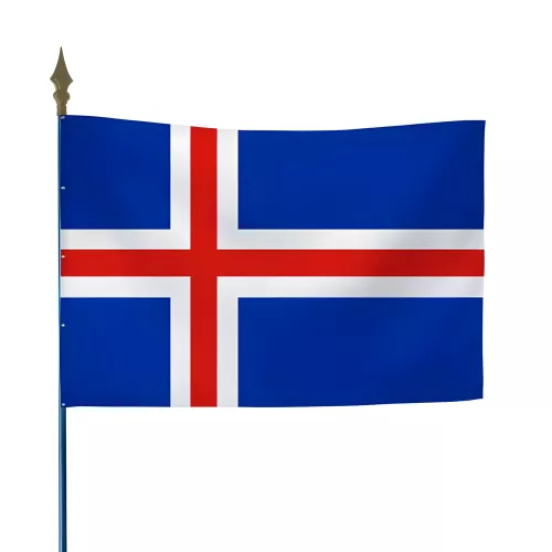 Drapeau Islande en maille polyester avec hampe