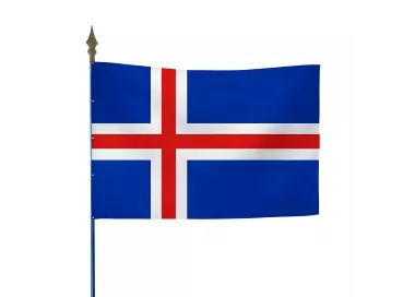 Drapeau Islande en maille polyester avec hampe