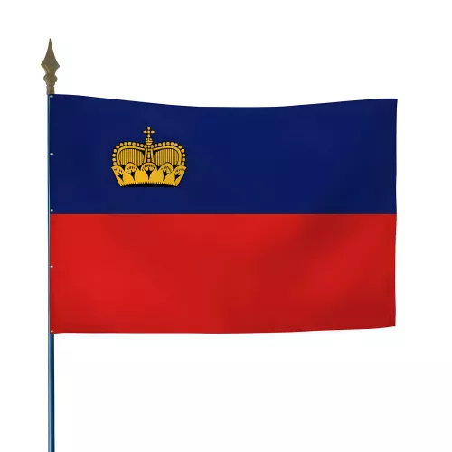 Drapeau Liechtenstein en polyester avec hampe
