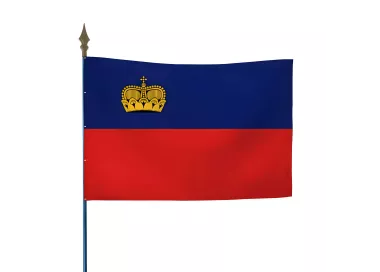 Drapeau Liechtenstein en polyester avec hampe