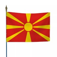 Drapeau Macédoine en polyester avec hampe