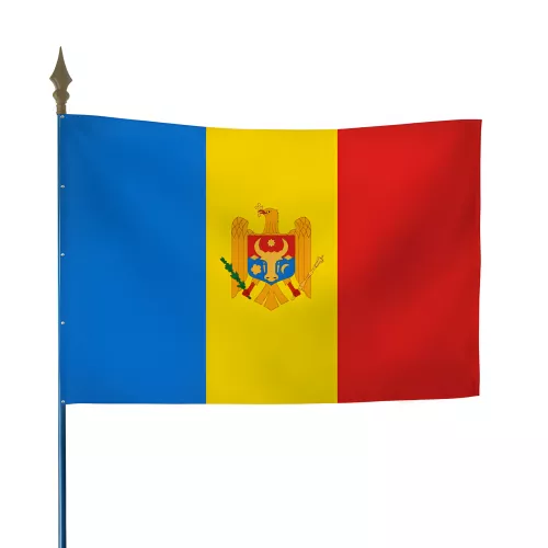 Drapeau Moldavie en maille polyester avec hampe