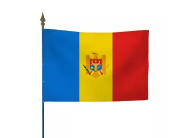 Drapeau Moldavie en maille polyester avec hampe