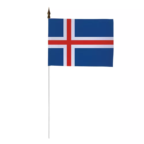 Drapeau de table Islande 10 x 15 cm sur tige