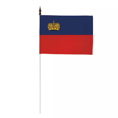 Drapeau de table Liechtenstein 10 x 15 cm polyester avec tige