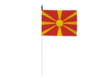 Drapeau de table Macédoine 10 x 15 cm polyester monté