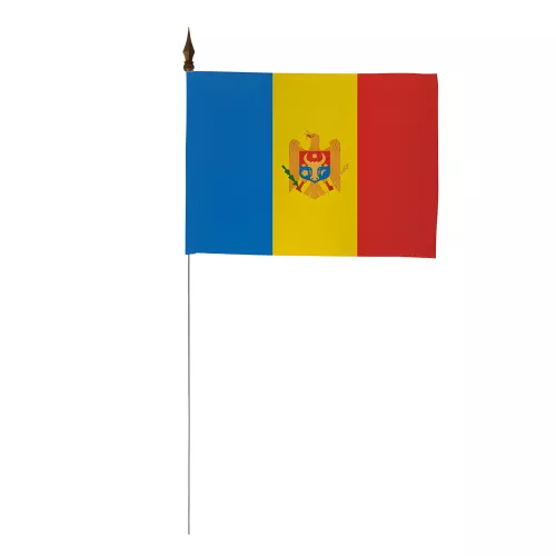 Drapeau de table Moldavie 10 x 15 cm avec tige