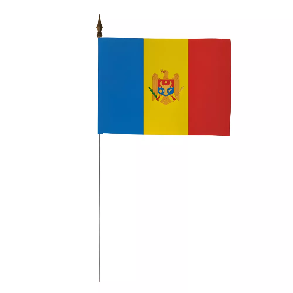 Drapeau de table Moldavie 10 x 15 cm avec tige Drapeau de table Moldavie 10 x 15 cm avec tige