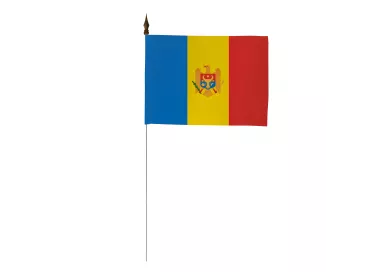 Drapeau de table Moldavie 10 x 15 cm avec tige