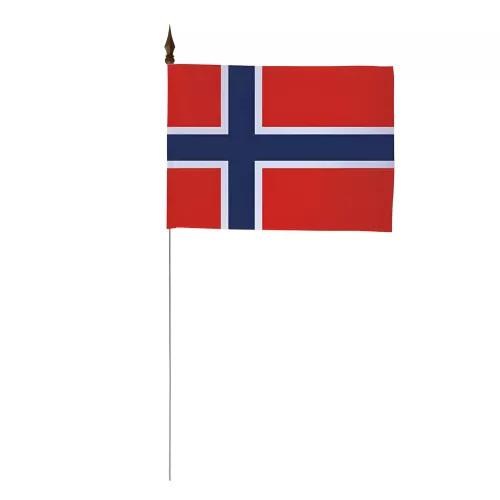 Drapeau de table Norvège 10 x 15 cm avec tige métal