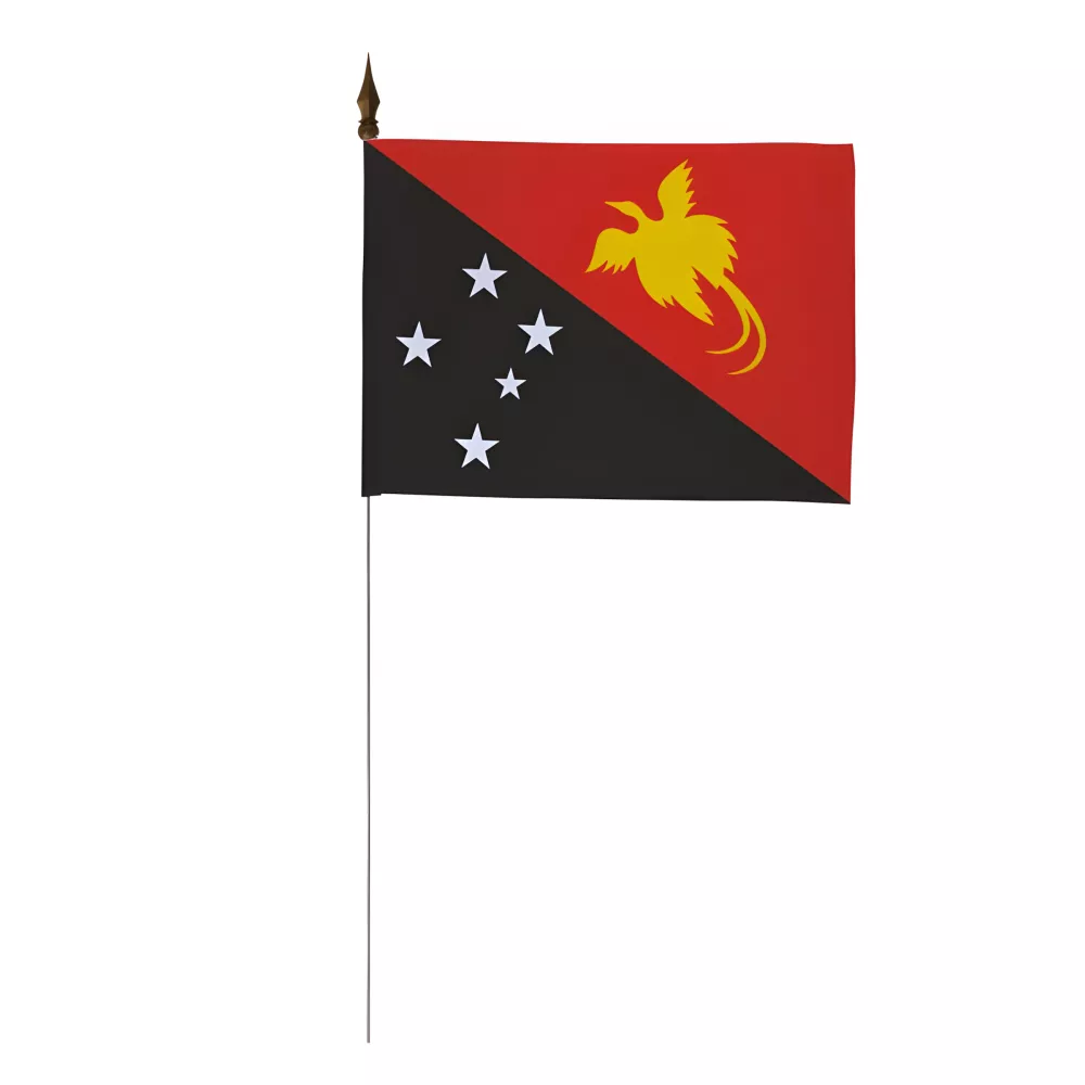 Drapeau de table Papouasie-Nouvelle-Guinée 10 x 15 cm polyester