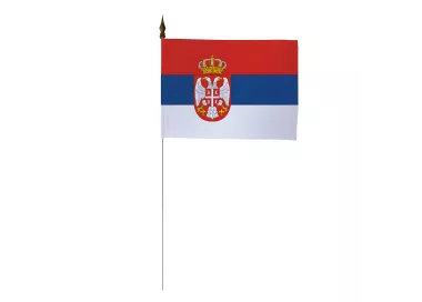 Drapeau de table Serbie 10 x 15 cm avec tige métal