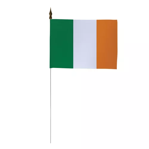 Drapeau de table Irlande avec tige métallique 25 cm