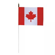 Drapeau de table Canada 10 x 15 cm avec tige métal - Lot de 10