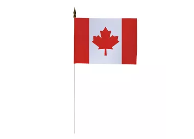 Drapeau de table Canada 10 x 15 cm avec tige métal - Lot de 10
