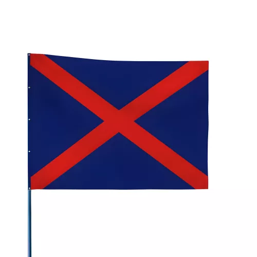 Drapeau de karting bleu doubles diagonales rouges 60 x 80 cm