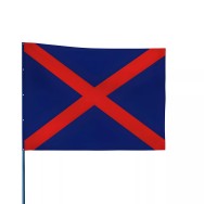 Drapeau de karting bleu doubles diagonales rouges 60 x 80 cm