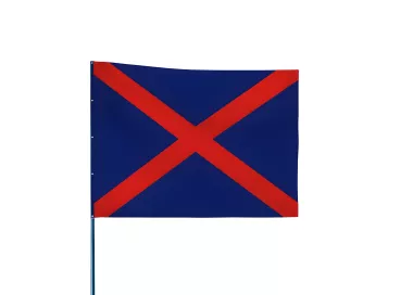 Drapeau de karting bleu doubles diagonales rouges 60 x 80 cm