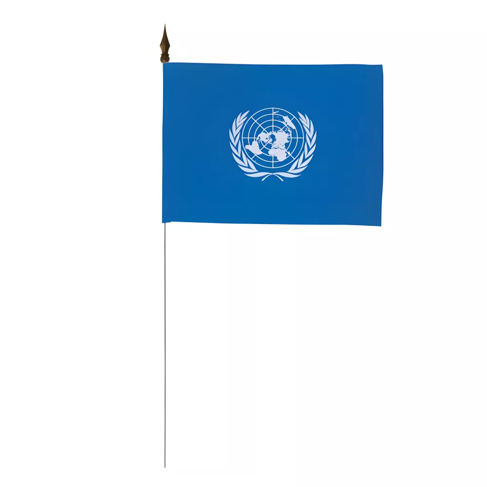 Drapeau de table ONU 10 x 15 cm polyester