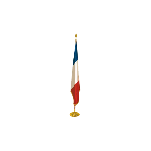 Drapeau France prestige satin double épaisseur galon or