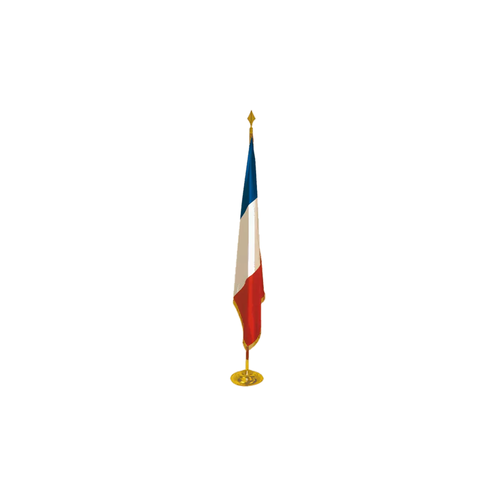Drapeau France prestige satin double épaisseur galon or